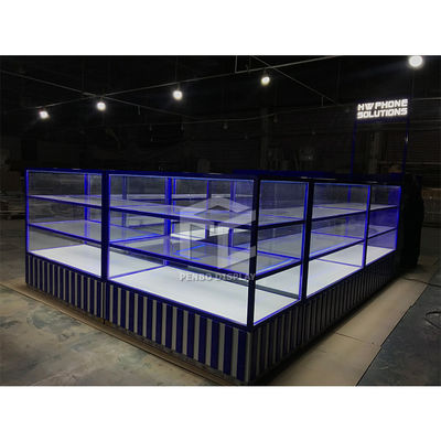 ODM Cell Phone Store Fixtures Showcase With 8mm Thick Tempered Glass