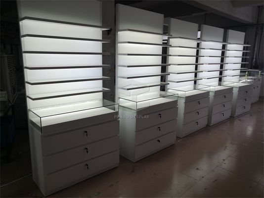 T4 LED Optical Shop Counter Design Showroom Furniture With Spotnight