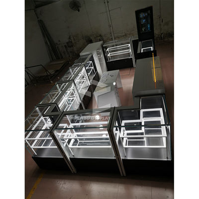 T5 LED Glass Cell Phone Kiosk 8mm Thick Tempered Glass Cell Phone Display Showcase