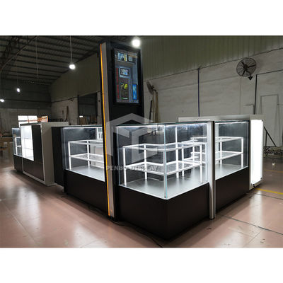T5 LED Glass Cell Phone Kiosk 8mm Thick Tempered Glass Cell Phone Display Showcase
