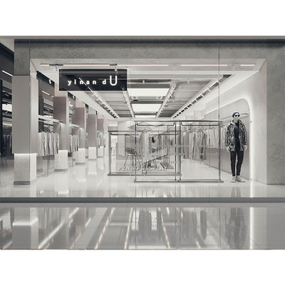 Metal Clothing Shop Display Furniture Veneered Surface