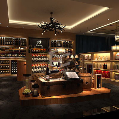 T4 LED Light Wine Shop Display 2mm MDF Optional Wood Veneered