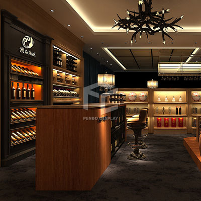 T4 LED Light Wine Shop Display 2mm MDF Optional Wood Veneered