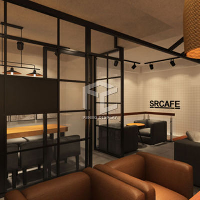 T4 LED Coffee Shop Display ODM Coffee Shop Kiosk Powder Coated