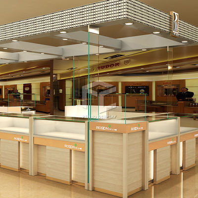 10mm Tempered Glass Watch Display Showcase 950*650mm Wooden Bracelet Display