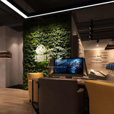 Monomer Design Coffee Shop Furniture 2mm Thick MDF Coffee Shop Cabinet