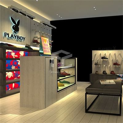 Plywood OEM Footwear Display Rack For Shoes Marble Stone