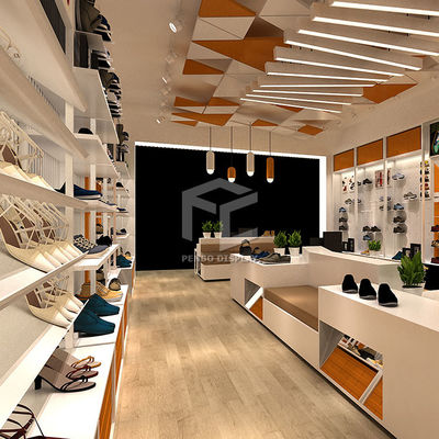 Golden White LED T4 Shoe Display Wall Shelf OEM 3D Print Deign