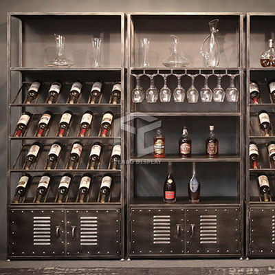 Luxury Metal Champagne Wine Display Cabinet 2000mm High OEM Acceptable