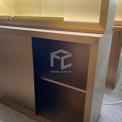 Tempered Glass Jewelry Shop Furniture Electroplated Brushed