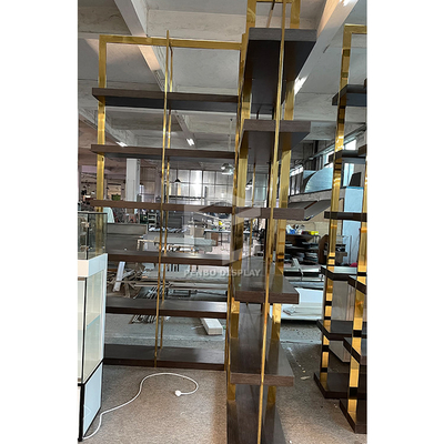 OEM Gold Clothing Shop Display Rack Retail Nesting Table Clothes Shelving