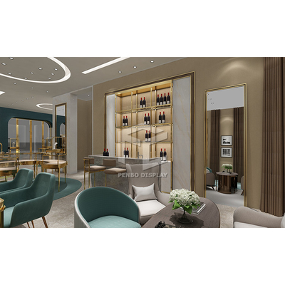 Custom Luxury Jewelry Store Showcase Furniture Electroplated Brushed