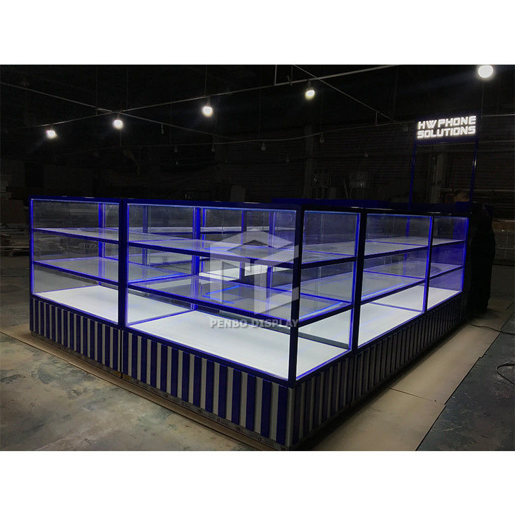 ODM Cell Phone Store Fixtures Showcase With 8mm Thick Tempered Glass
