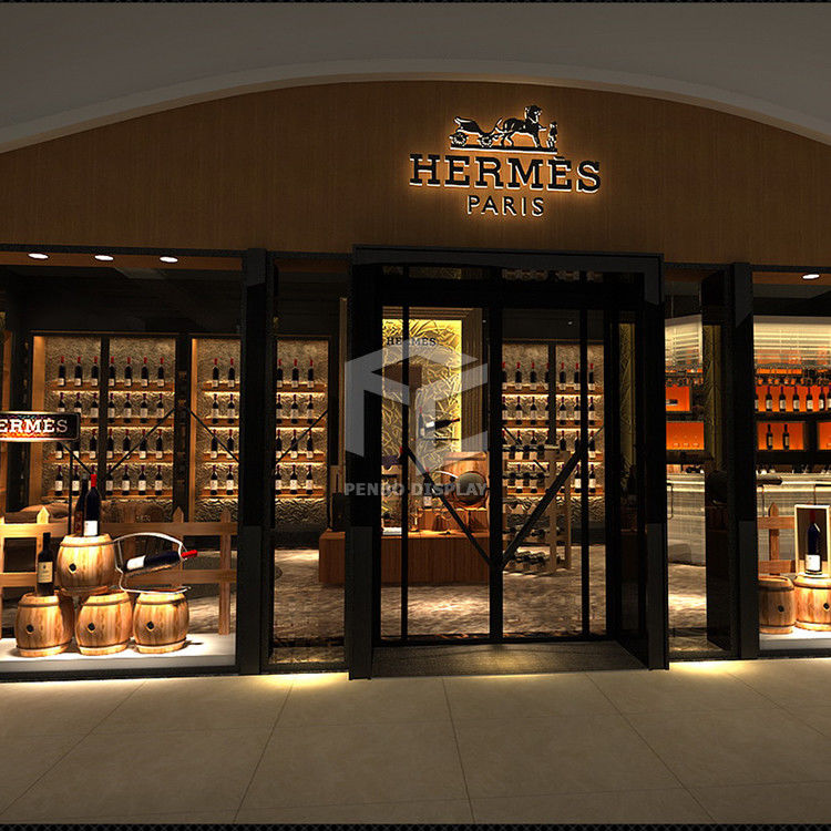 T5 LED Wine Store Display 3mm Thick MDF Acceptable Wood Veneer