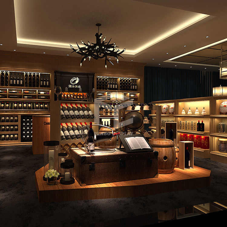 T4 LED Light Wine Shop Display 2mm MDF Optional Wood Veneered