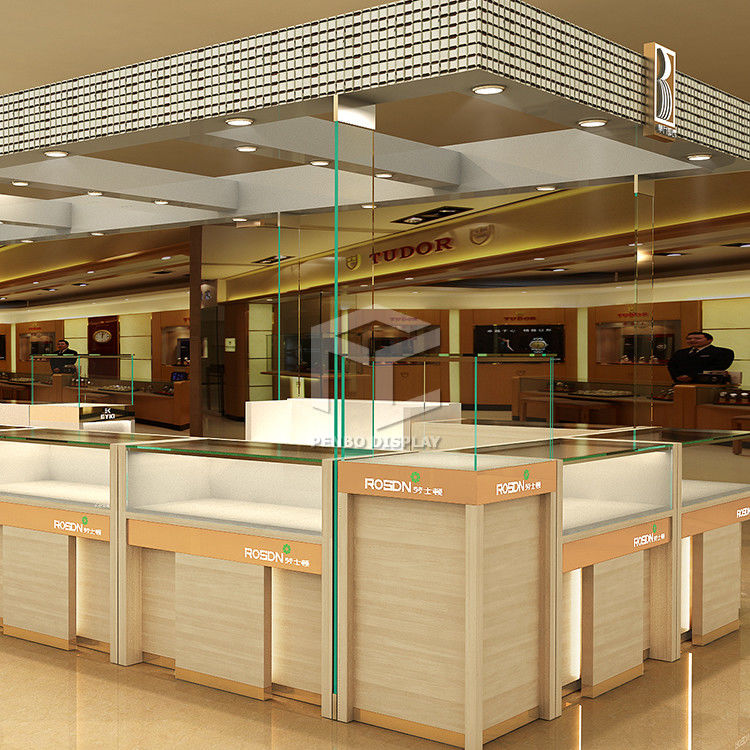 10mm Tempered Glass Watch Display Showcase 950*650mm Wooden Bracelet Display