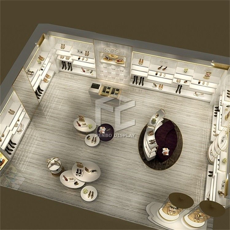 20mm Thick MDF Shoe Display Racks For Retail Store Monomer Design