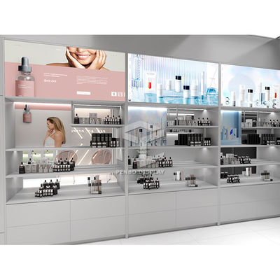 Ντυμένη σκόνη Skincare καταστημάτων επίδειξης διακόσμηση καταστημάτων καλλυντικών επίπλων λιανική